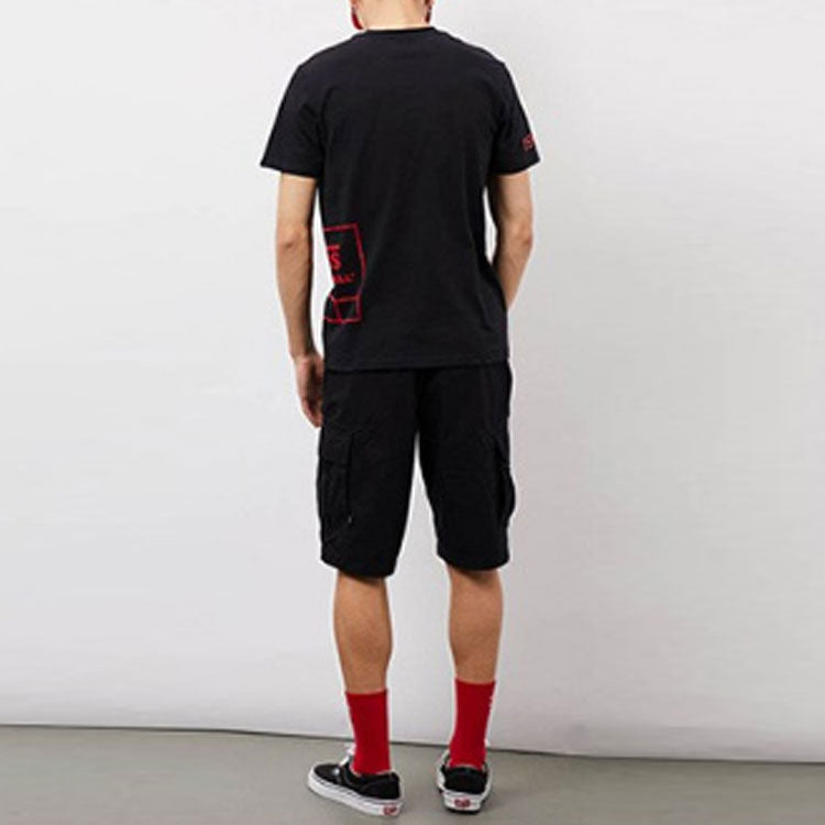 Vans Large Logo Printing Casual Short Sleeve Couple Style Black VN0A3ZN4BLK