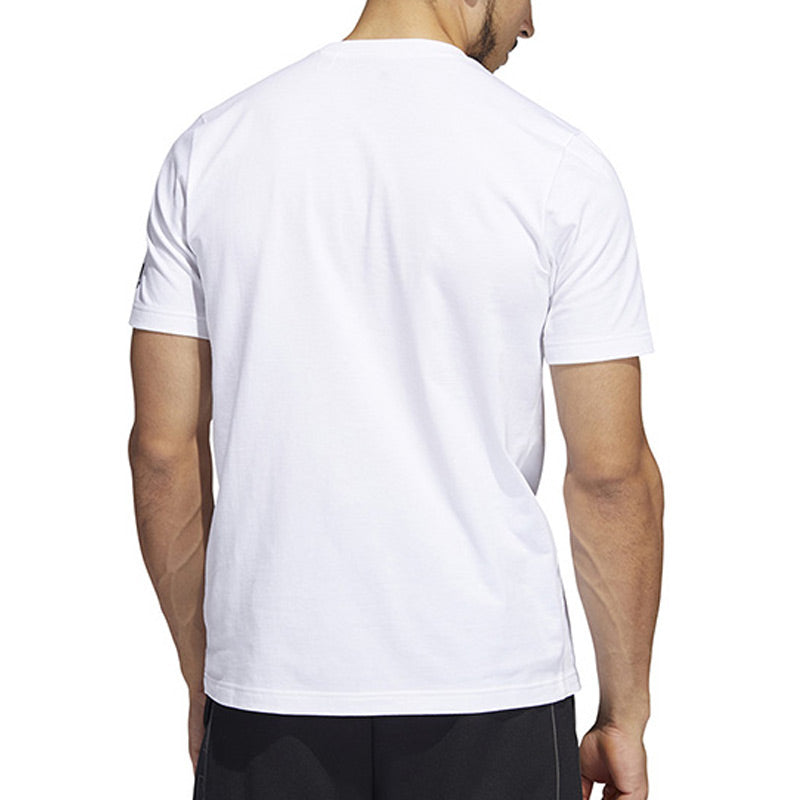 Men's adidas Harden Logo James Harden Character Printing Running Training Sports Short Sleeve White T-Shirt HS4326