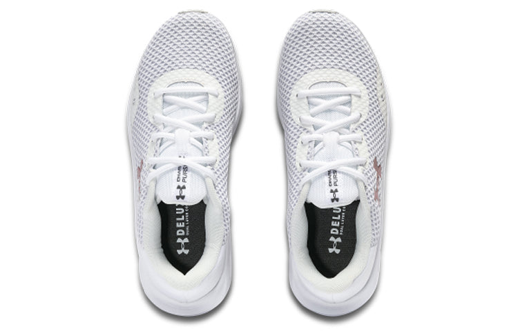 (WMNS) Under Armour Charged Pursuit 3 Metallic 'White Pink' 3025847-101