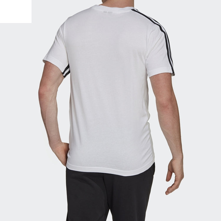 adidas M 3S Tape Tee Sports Round Neck Short Sleeve White FL3605