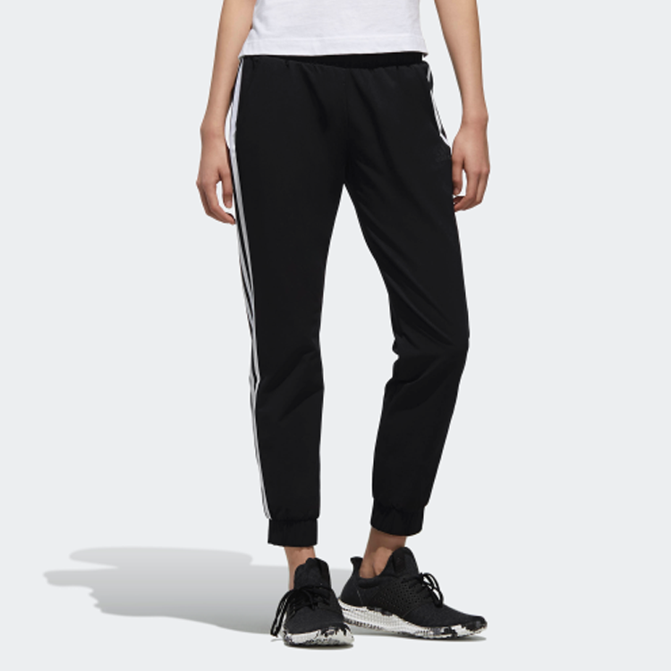 (WMNS) adidas Woven 3S Pant White Bundle Feet Sports Pants Black DW5724