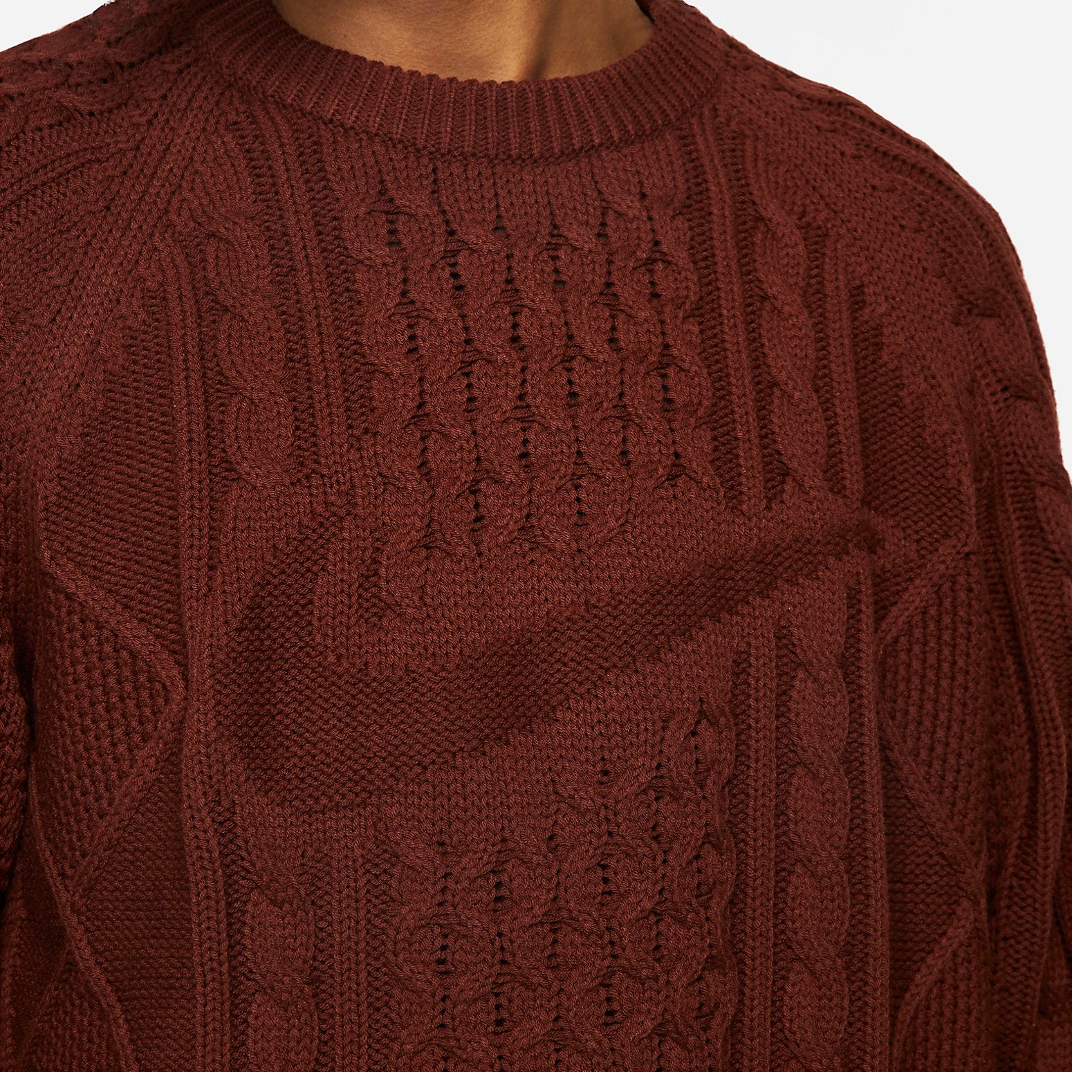Nike Life Cable Knit Sweater 'Burgundy' DQ5176-217