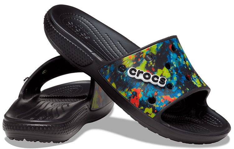 Crocs Classic Tie-Dye Graphic Slide 'Black' 206520-988