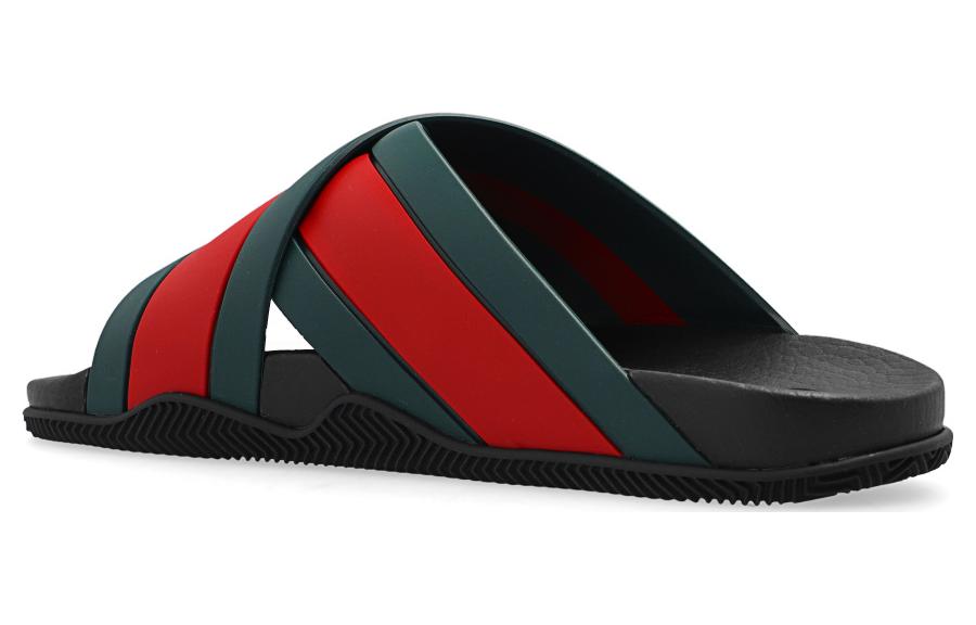 (WMNS) Gucci Slide Web Stripe 'Black' 627820-J8700-8460