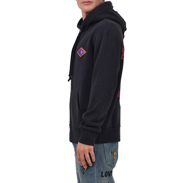 Gucci Logo Pattern hooded Zipper Hoodie Black 519681-X9V49-1286