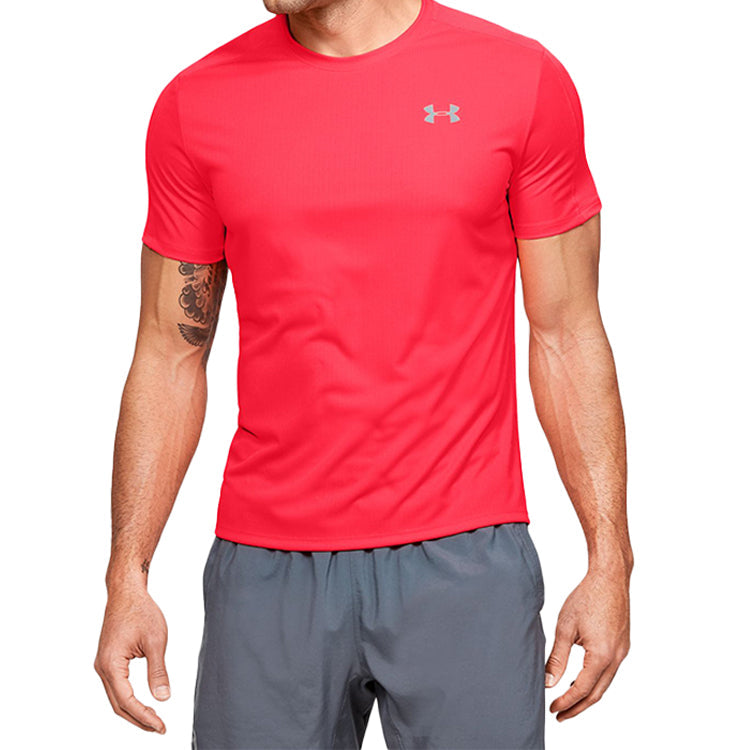 Men's Under Armour Speed Stride Running Sports Short Sleeve Red 1326564-628