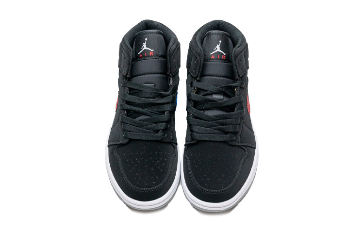 (GS) Air Jordan 1 Retro Mid 'Black University Red' 554725-065