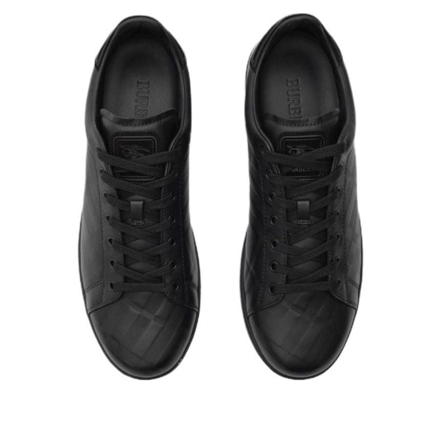 Burberry 26 Embossed Check Leather Set Sneakers 'Black' 81193121
