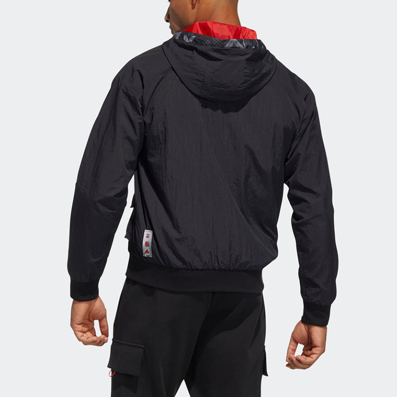 adidas Cny Lite Wvjk limited Casual Sports Woven Hooded Jacket Black HC0266