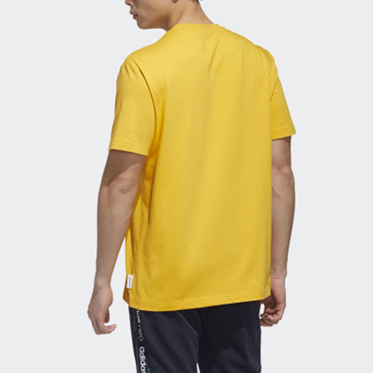 adidas neo Yellow Crossover Printing Sports Short Sleeve Yellow GL7214