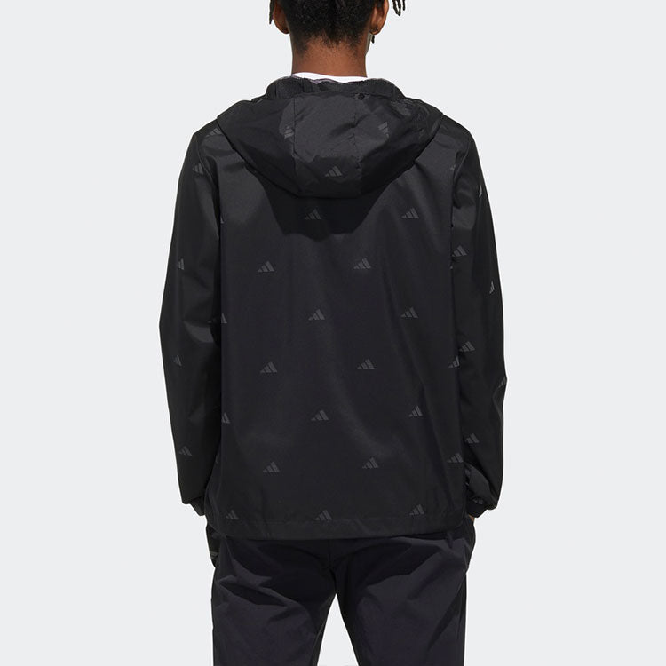 adidas Running Gym Sports Hooded Jacket Black FM9403