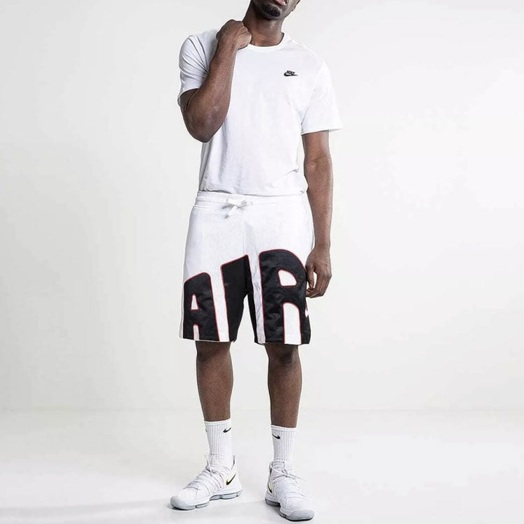 Men's Nike Alphabet Logo Printing Drawstring Casual Shorts White BV7737-100