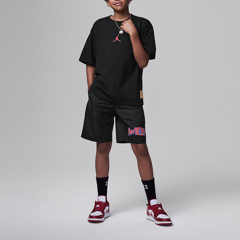 (GS) Air Jordan Woven Shorts 'Black Red' FV2833-010