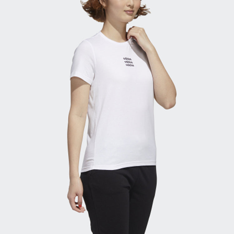 (WMNS) adidas neo Casual Sports Round Neck Short Sleeve White GJ7927