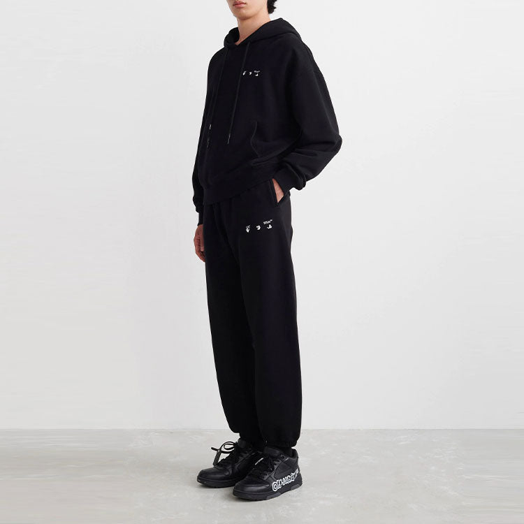Men's Off-White SS22 Caravaggio Painting Printing Hooded Long Sleeves Black OMBB037C99FLE0041001