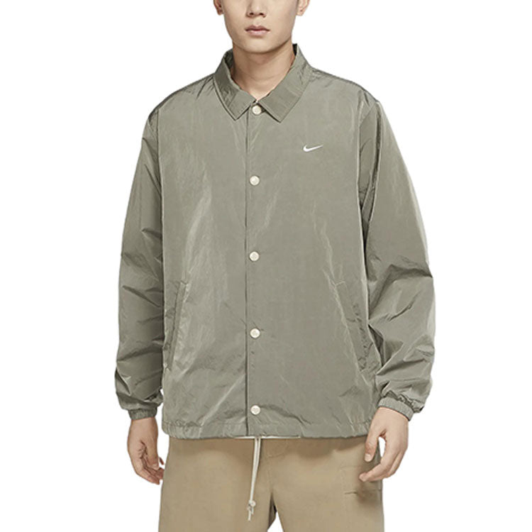 Men's Nike Solid Color Buckle Lapel Jacket Autumn Rattan Color DQ5006-206