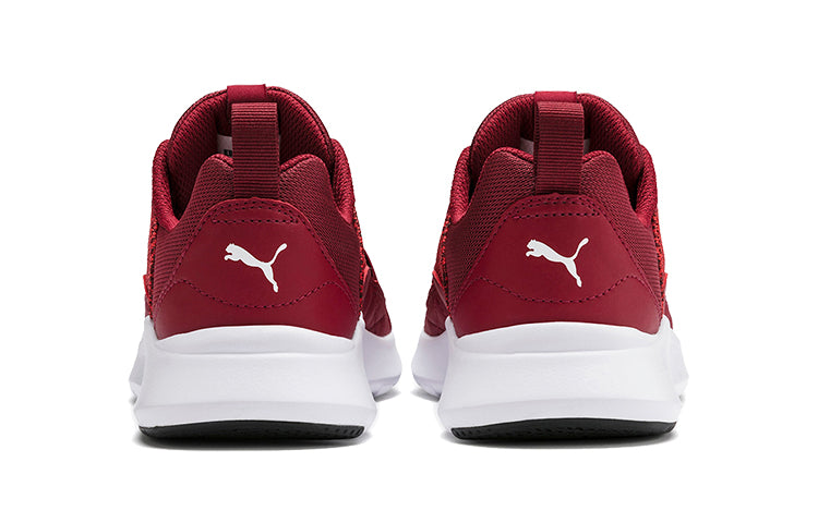 (GS) PUMA Wired Knit Low Top Running Shoes Red/White 367381-07