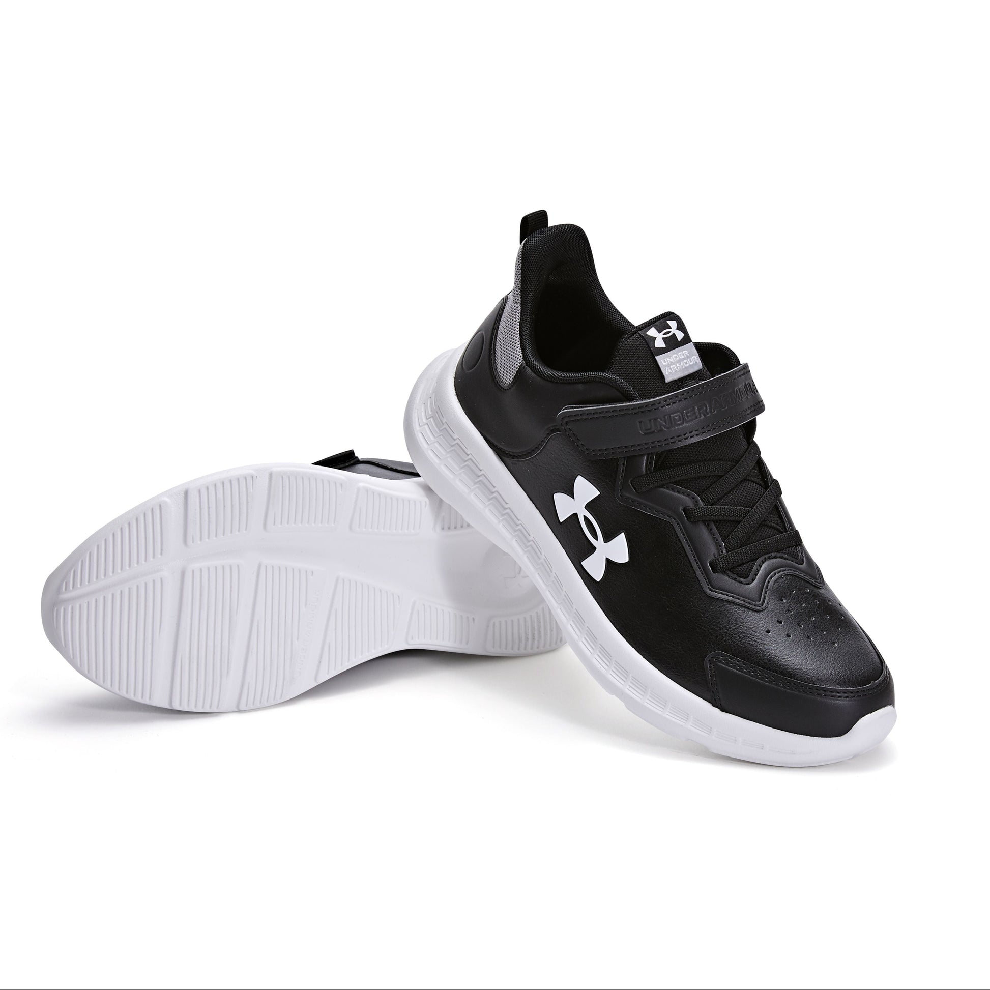 (GS) Under Armour Sport Sneakers 'Black White' 2321105-1
