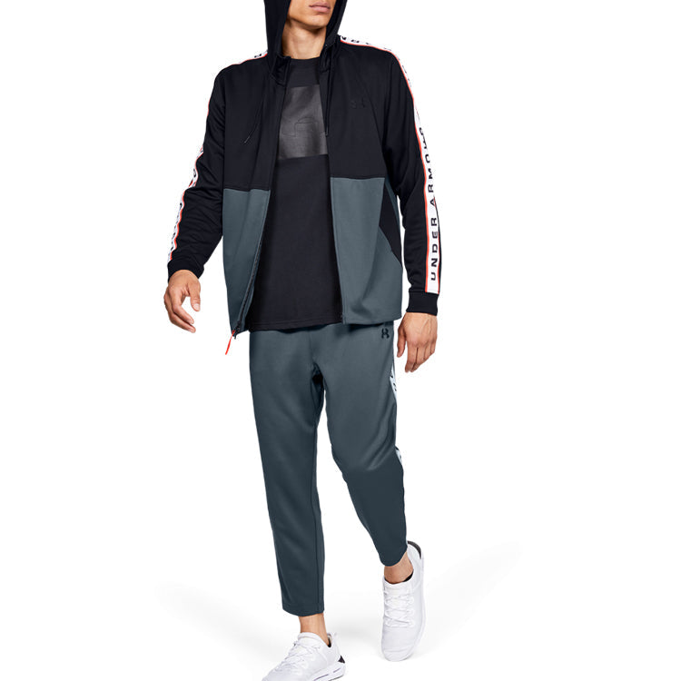 Men's Under Armour Alphabet Printing Hooded Jacket Black Gray 1345543-002