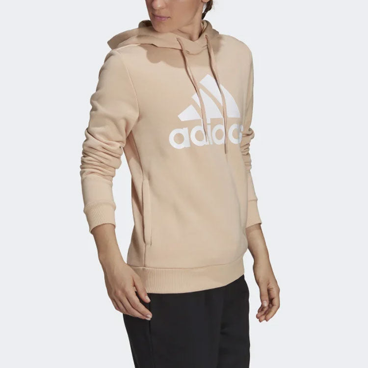 (WMNS) adidas Logo Printing Hoodie Beige H07891
