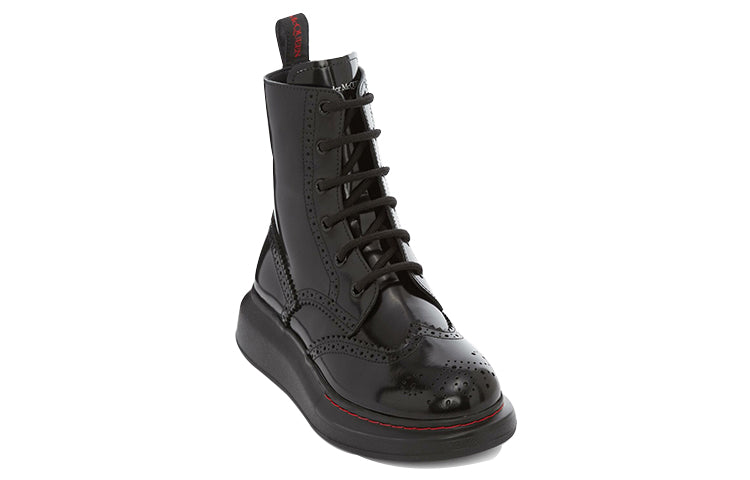 (WMNS) Alexander McQueen Hybrid Lace Up Boot 'Black' 586402WHX511000