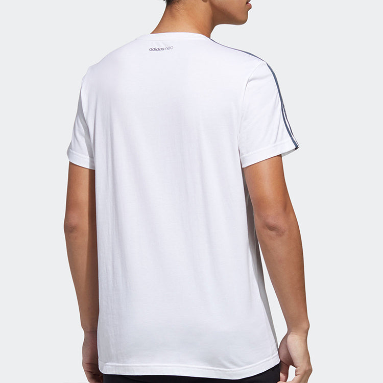 adidas neo M Brlv Alphabet Printing Short Sleeve White GK1517