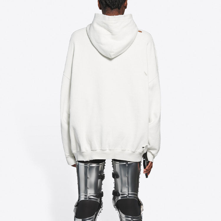 Men's Balenciaga FW21 Hi My Name Is Alphabet Pattern Long Sleeves White 651799TKVF29081