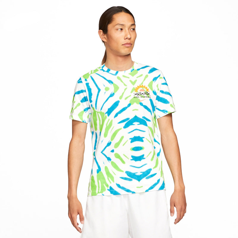 Nike Dri-fit Quick Dry Knit Printing Sports Short Sleeve White CZ9892-100