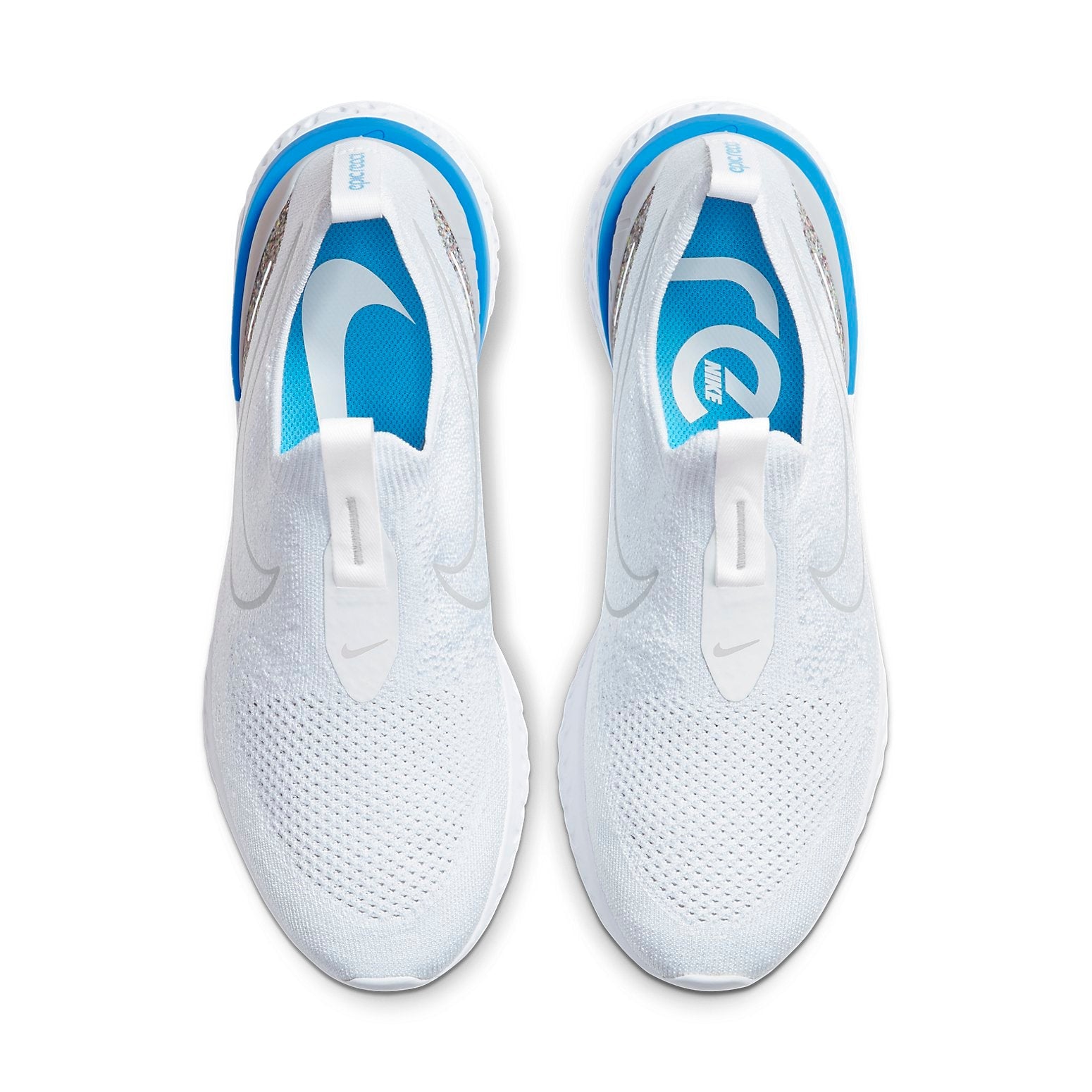 Nike Epic Phantom React Flyknit Sports Shoes White/Blue CK0090-100