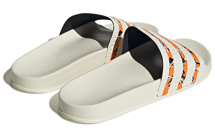 adidas Originals Adilette Slides 'Off White Bright Orange' IE7744