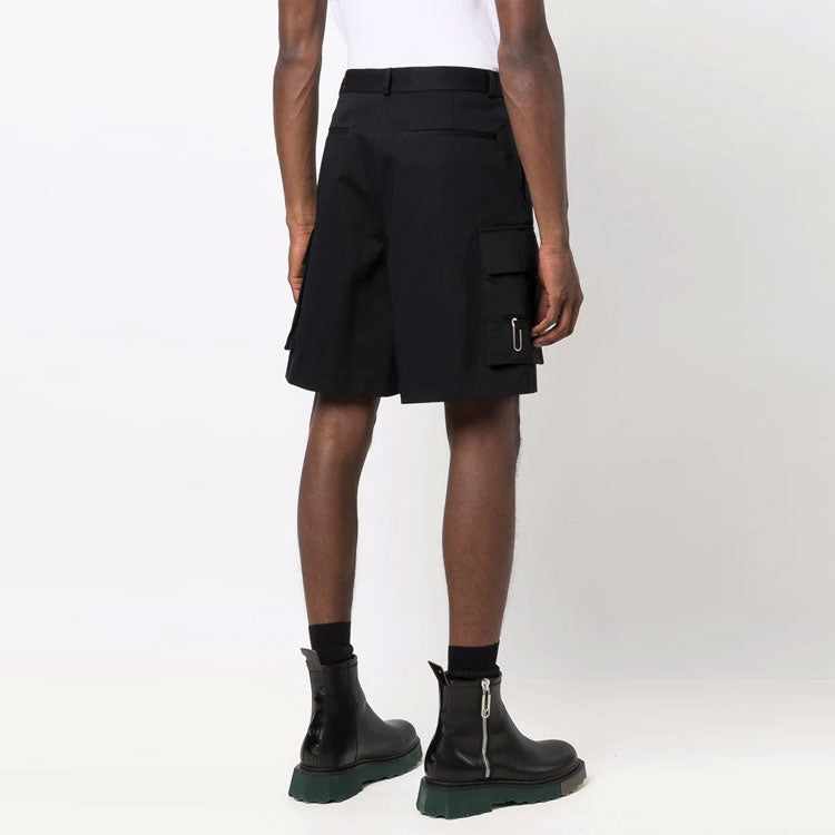 Off-White SS21 Solid Color Cargo Shorts Black OMCB052F21FAB0011000