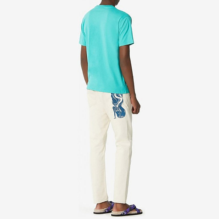 Men's KENZO Series Pattern Short Sleeve Mint Green FA55TS0714V6-58