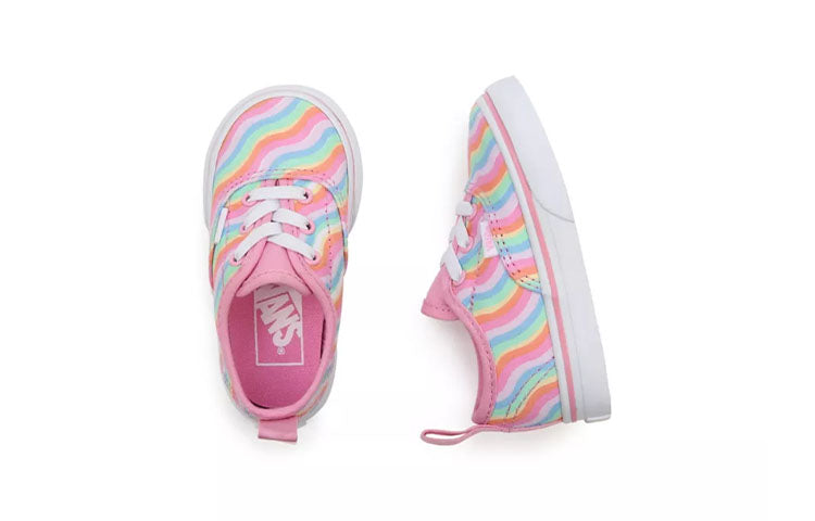 Vans Authentic Wavy Rainbow Elastic Lace 'Pink Blue Green' VN0A34A1ARI