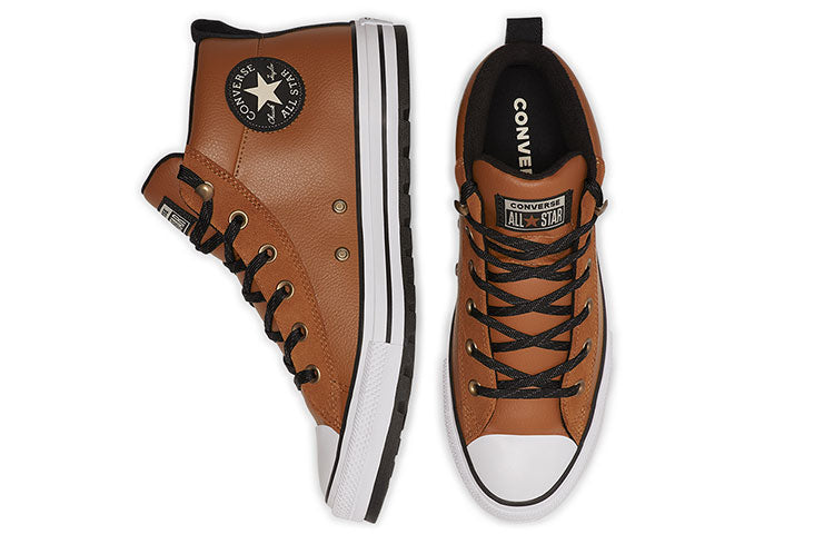 Converse Chuck Taylor All Star Street Leather Mid Top 'White Brown' 166073C