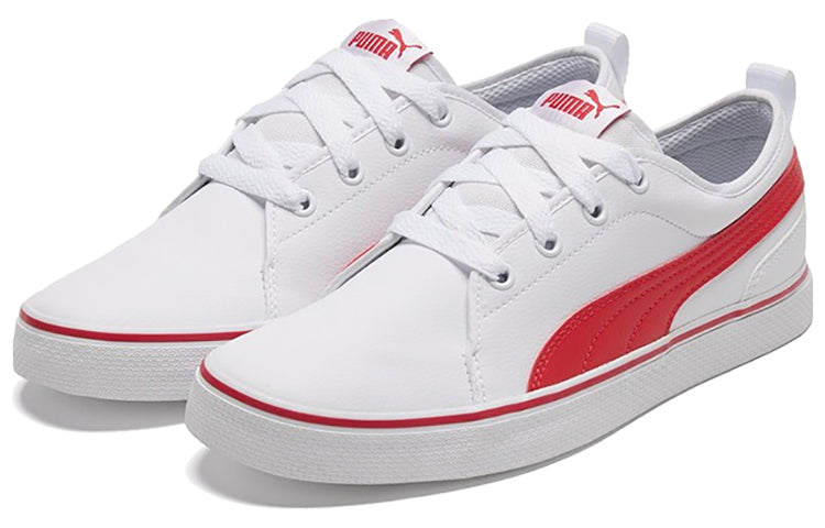 PUMA Street Retro Low Top Casual Skate Shoes Unisex White Red 367928-02