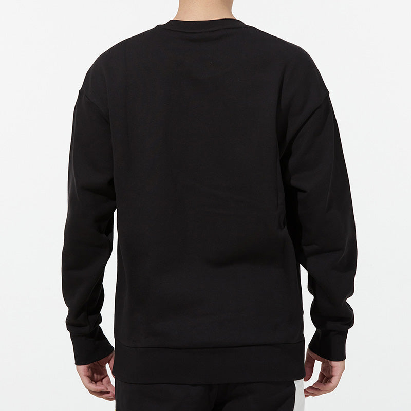 PUMA Contrasting Colors Zipper Pocket Sports Round Neck Pullover Black 535130-01