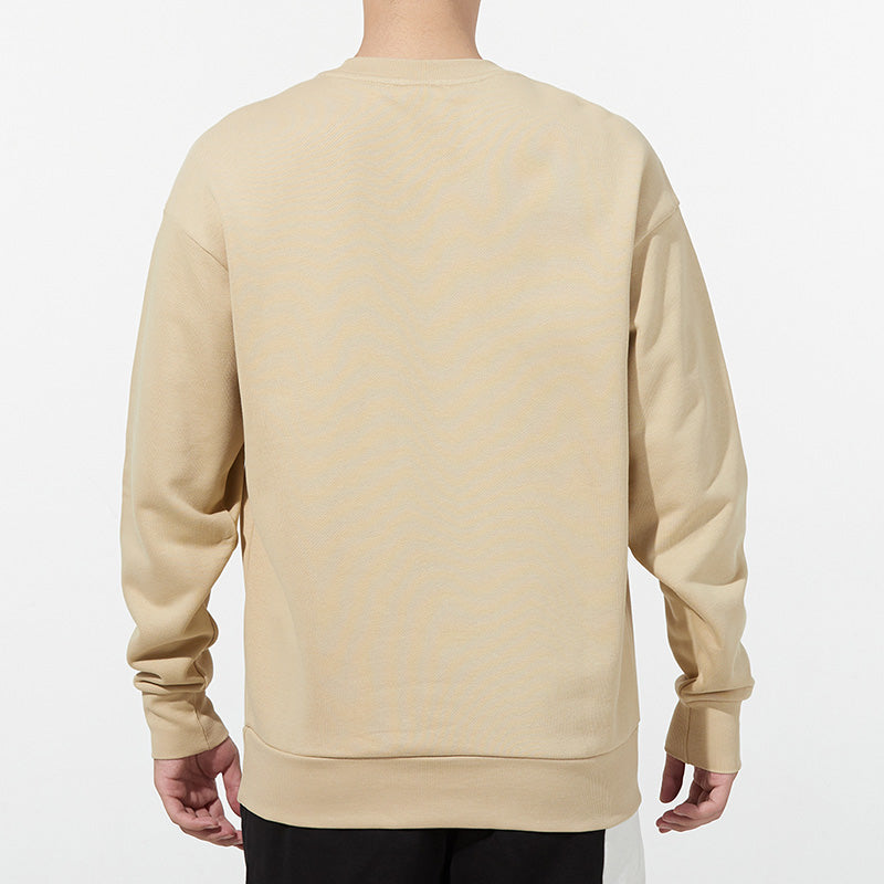 PUMA Contrasting Colors Zipper Pocket Sports Round Neck Pullover Khaki 535130-12