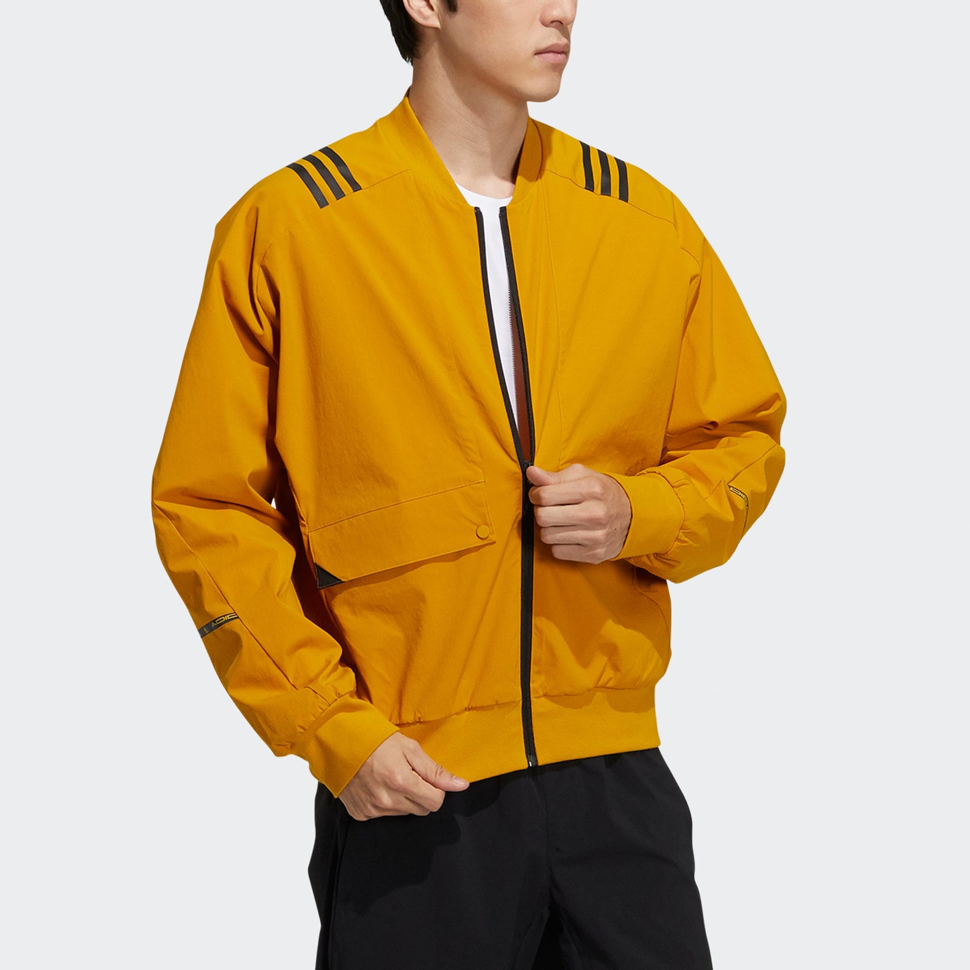 adidas Th Wv Bomb Jkt Stripe Printing Sports Jacket Gold Color H40234