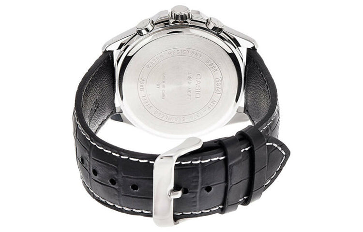 CASIO Quartz Waterproof Mens Black Analog MTP-1374L-1AV