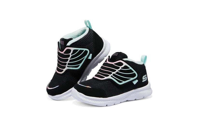 (TD) Skechers Comfy Flex Shoes 'Black Sky Blue' 303017N-BLK