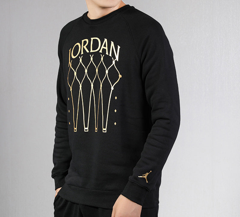 Air Jordan Fleece Knit Round Neck Hoodie Men's Black BQ5746-010