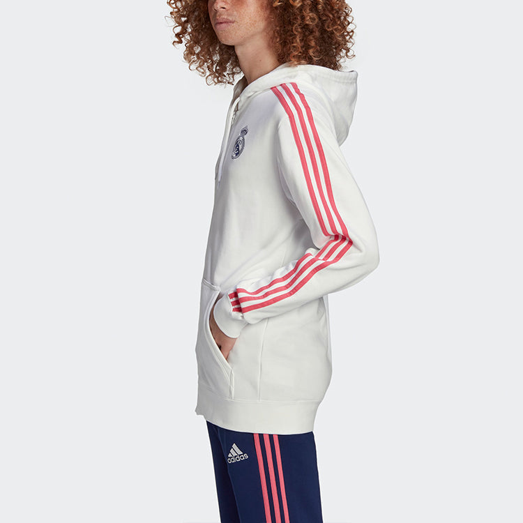 adidas Real Madrid Soccer/Football Sports Hooded Jacket White GH9995