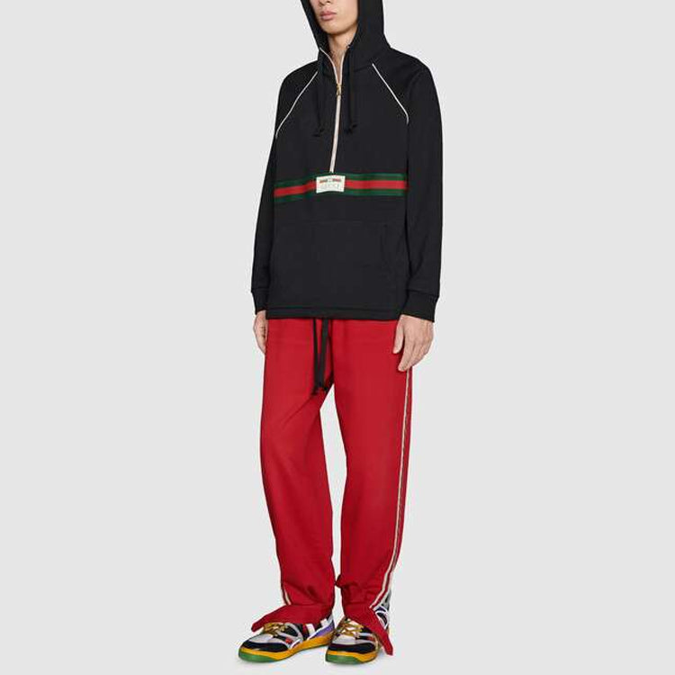 Gucci Cotton Jersey Sweatshirt With Web 'Black' 645320-XJDAK-1060