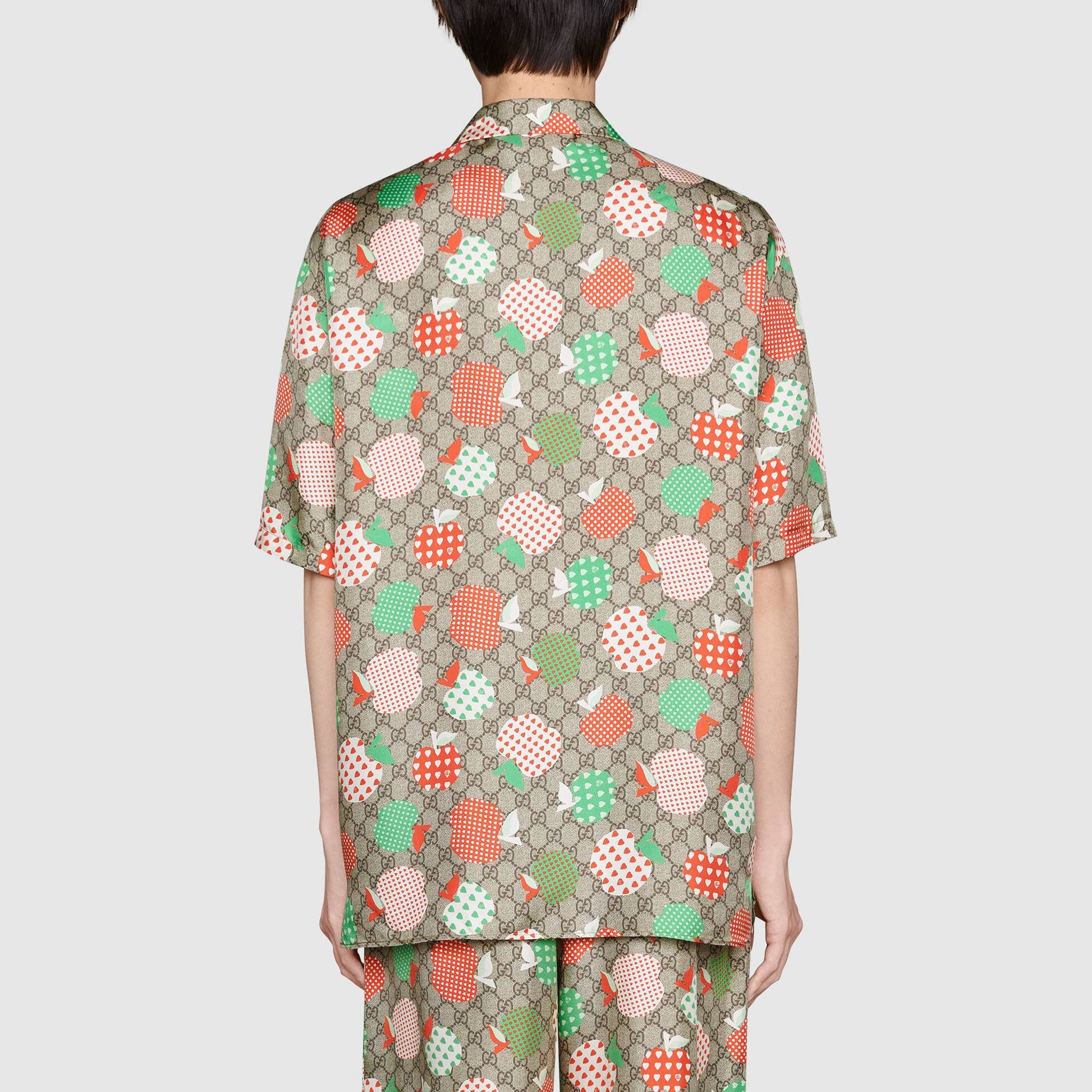 Gucci Les Pommes Silk Bowling Shirt 'Beige' 663638-ZAHC2-2110