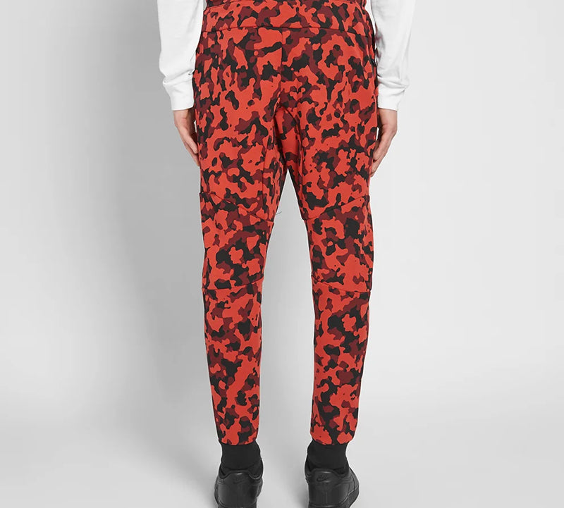 Nike Tech Fleece Street Slim Fit Camouflage Long Pants Red Camouflage CJ5981-603