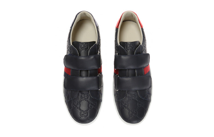 (GS) Gucci Leather Sneaker With Web 'Black' 455496-DF720-4073