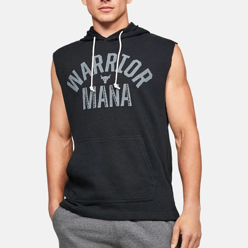 Men's Under Armour Project Rock Training Sports hooded Sleeveless Black 1352693-001