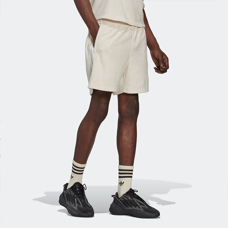 adidas originals Stripe Logo Casual Sports Shorts Beige IB7726