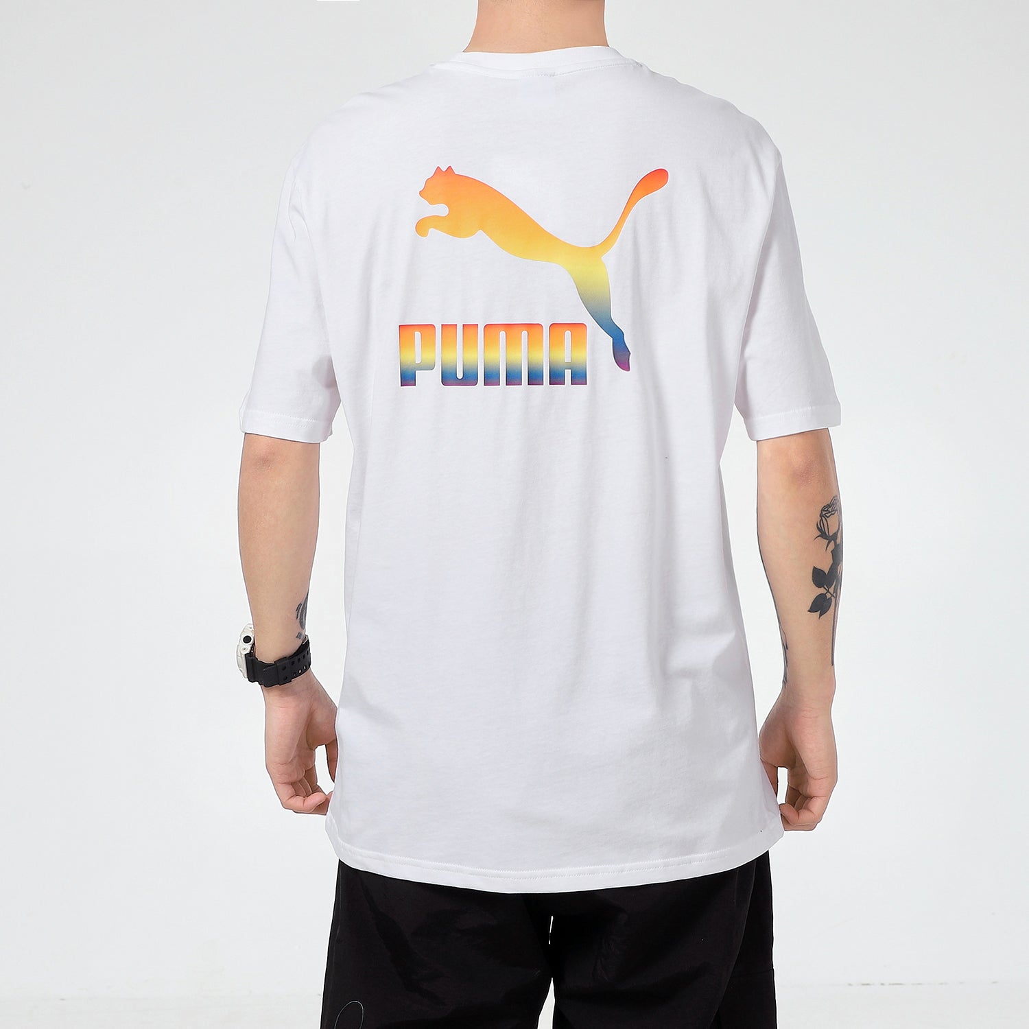PUMA Rainbow Logo Tee 'White' 534095-02