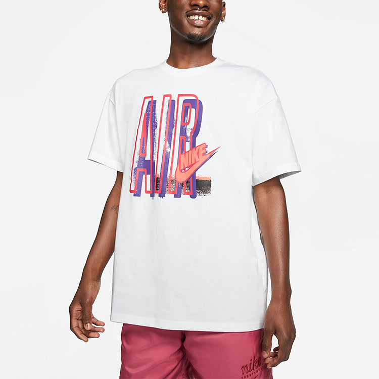 Nike Alphabet Pattern Width Loose Short Sleeve Men's White DD1406-100